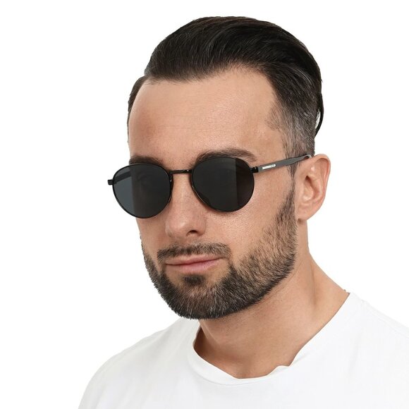 Prada Men Sunglasses Black Polarized Round PRB51S 1AB5Z1 NEW AUTHENTIC - Picture 11 of 11